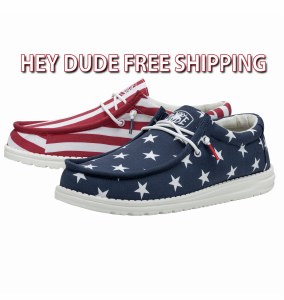 Hey Dude Wally PATRIOTIC AMERICAN FLAG Size 8